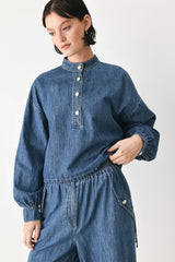 INDIGO COMFORT LINE DENIM TOP