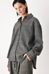 OFF THE CLOCK PLAID BUTTON DOWN TOP - Flying Tomato - Flyclothing LLC