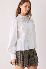 PORCELAIN VINTAGE INSPIRE WOVEN TOP