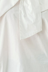 IVORY IMPACT OFF WHITE ASYMMETRICAL TIE-NECK PUFF-SLEEVE TOP - Flying Tomato - Flyclothing LLC