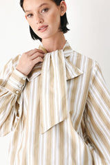 CHAMPAGNE STRIPE MUSE WOVEN TOP