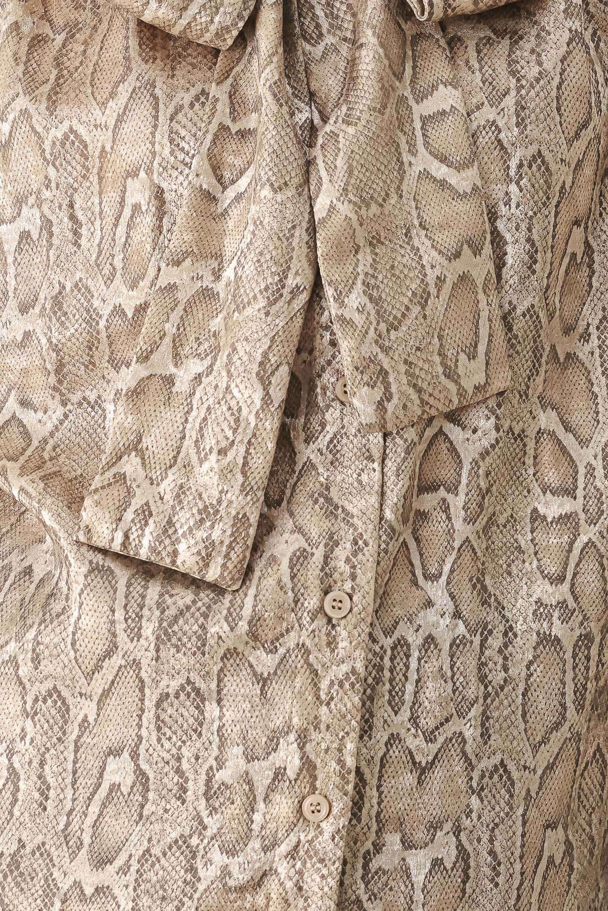 SERPENTINE TAUPE SNAKESKIN WOVEN TOP - Flying Tomato - Flyclothing LLC