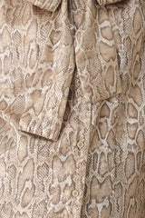 SERPENTINE TAUPE SNAKESKIN WOVEN TOP