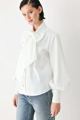 GOLDEN BROWN CASCADE WOVEN TOP