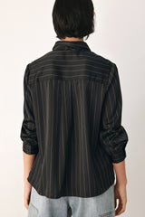 CITY AFTER DARK TIE FRONT STRIPED TOP - Flying Tomato - Flyclothing LLC