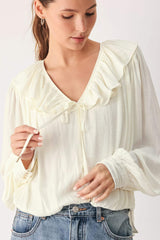 CLOUDRIFT IVORY WOVEN TOP - Flying Tomato - Flyclothing LLC
