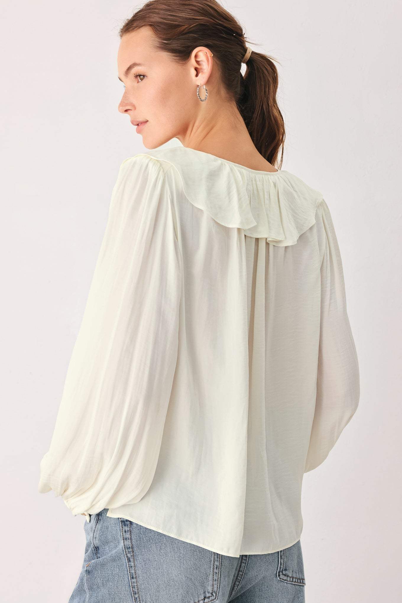 CLOUDRIFT IVORY WOVEN TOP - Flying Tomato - Flyclothing LLC