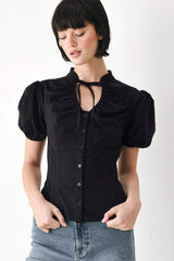 WHITE ROSE DAYDREAM WOVEN TOP - Flying Tomato - Flyclothing LLC