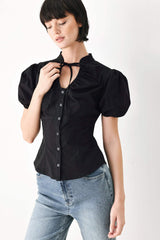 WHITE ROSE DAYDREAM WOVEN TOP - Flying Tomato - Flyclothing LLC