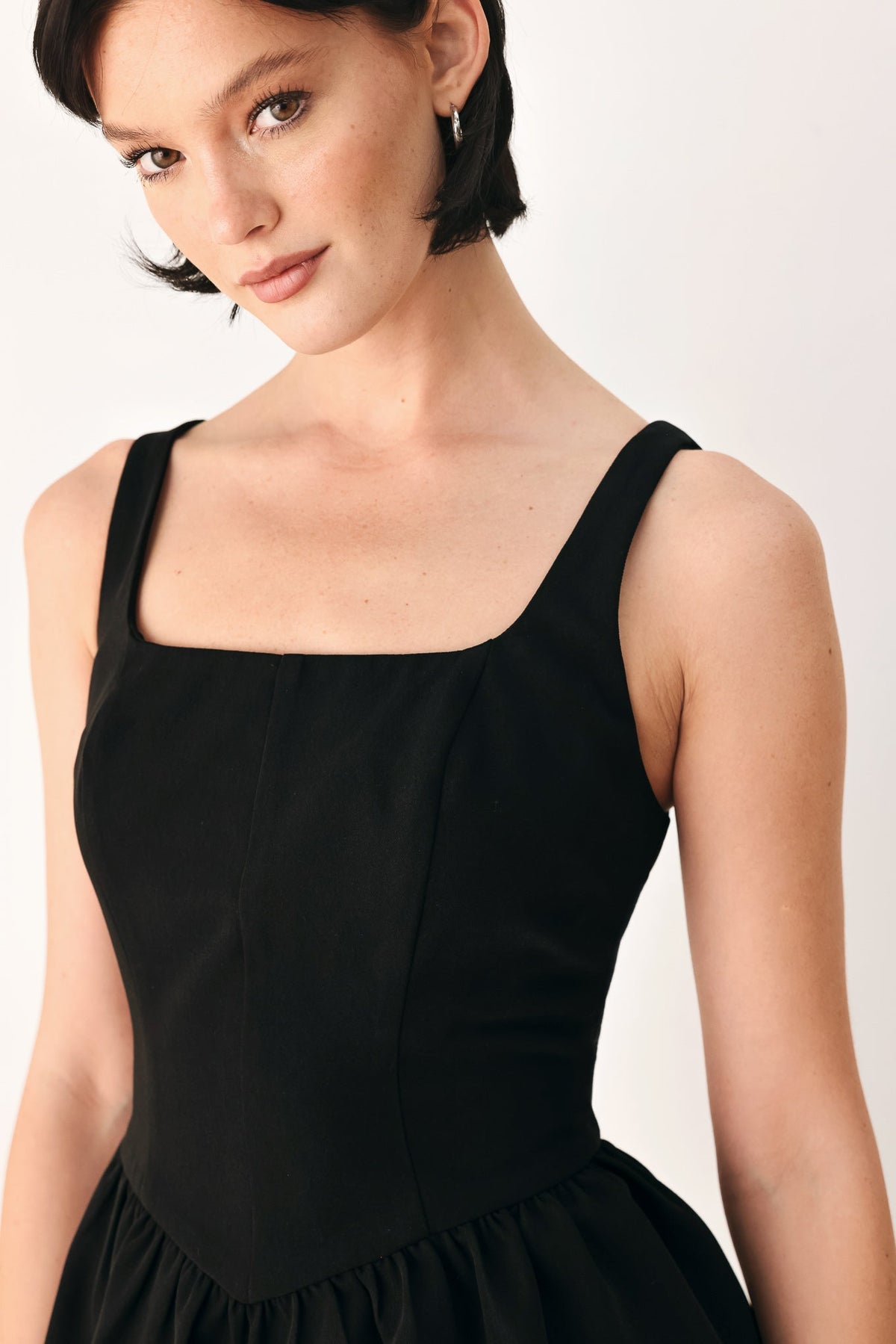 MIDNIGHT ROMANCE SQUARE NECK PEPLUM TOP - Flying Tomato - Flyclothing LLC