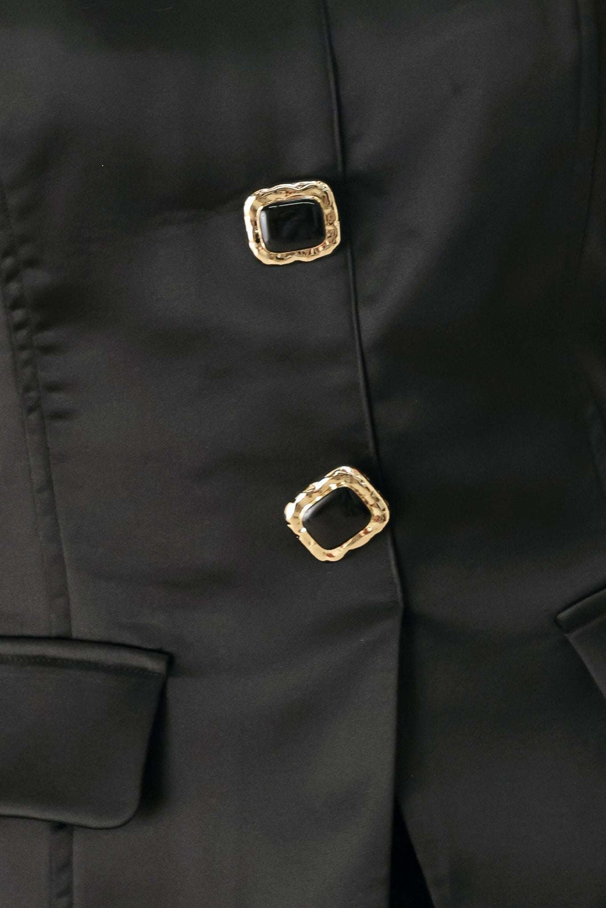 MODERN NOIR BLACK STRAPLESS BUTTON TOP - Flying Tomato - Flyclothing LLC