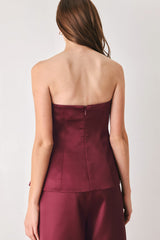 MODERN NOIR BLACK STRAPLESS BUTTON TOP - Flying Tomato - Flyclothing LLC