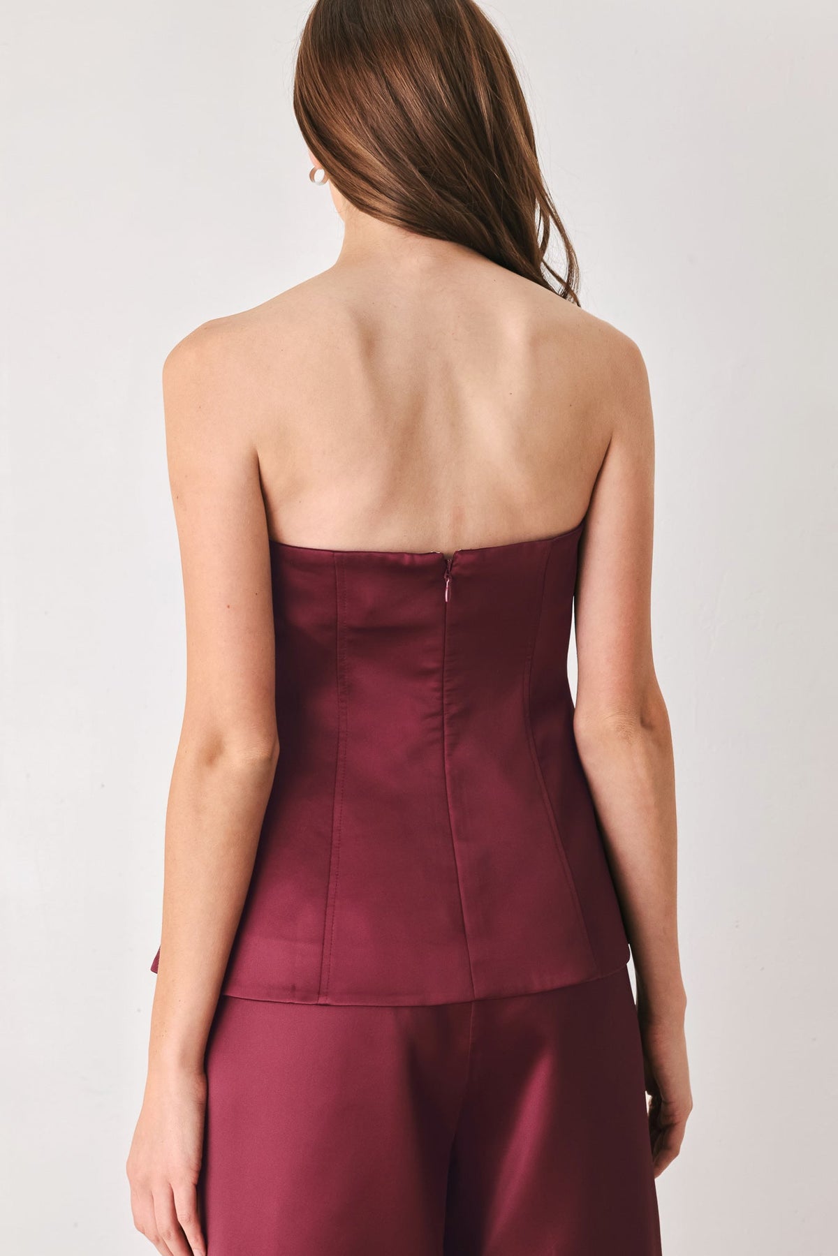 MODERN NOIR BLACK STRAPLESS BUTTON TOP - Flying Tomato - Flyclothing LLC
