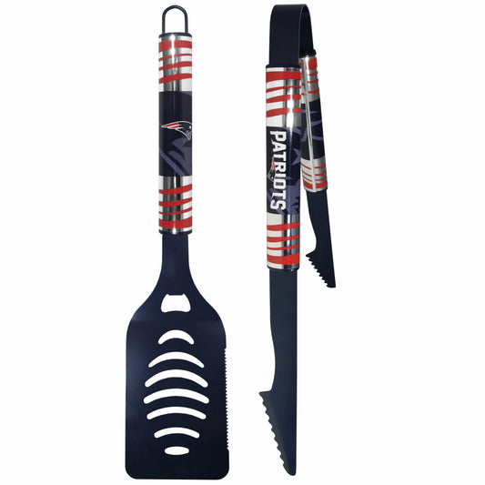 New England Patriots 2 pc Color Tailgate BBQ Set - Siskiyou Buckle