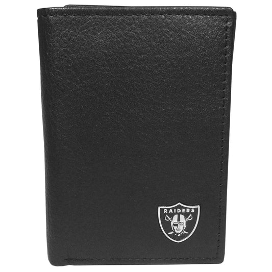 Las Vegas Raiders Leather Logo Tri-fold Wallet - Las Vegas Raiders