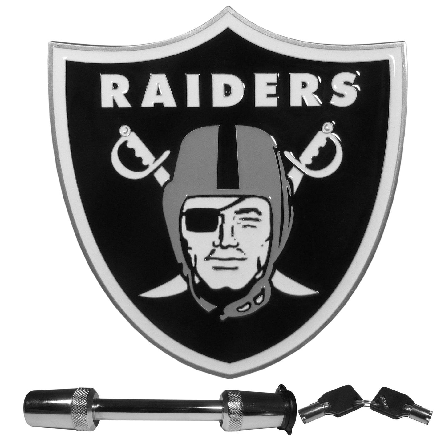 Las Vegas Raiders Trailer Hitch with Hitch Lock - Las Vegas Raiders - Flyclothing LLC