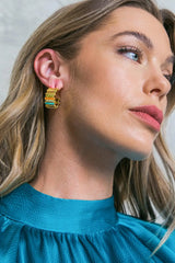 DIP RIBBED STUD EARRINGS - Flying Tomato - Flyclothing LLC