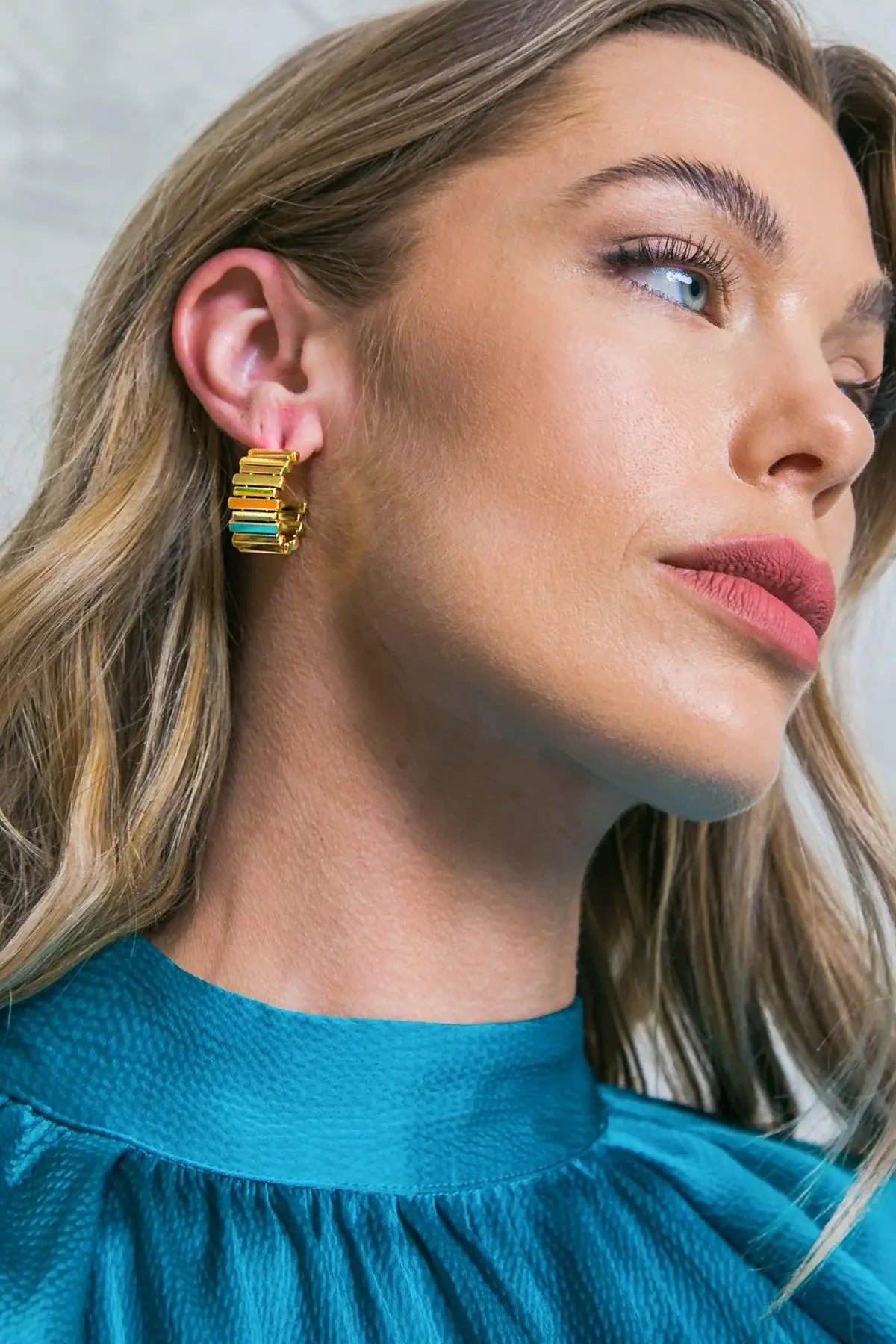 DIP RIBBED STUD EARRINGS - Flying Tomato - Flyclothing LLC