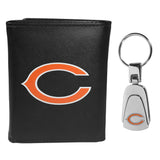 Chicago Bears Tri-fold Wallet & Steel Key Chain - Chicago Bears