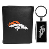 Denver Broncos Tri-fold Wallet & Multitool Key Chain, Black - Denver Broncos