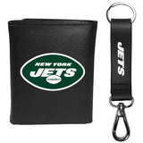 New York Jets Tri-fold Wallet & Strap Key Chain - New York Jets