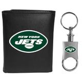 New York Jets Tri-fold Wallet & Valet Key Chain - New York Jets