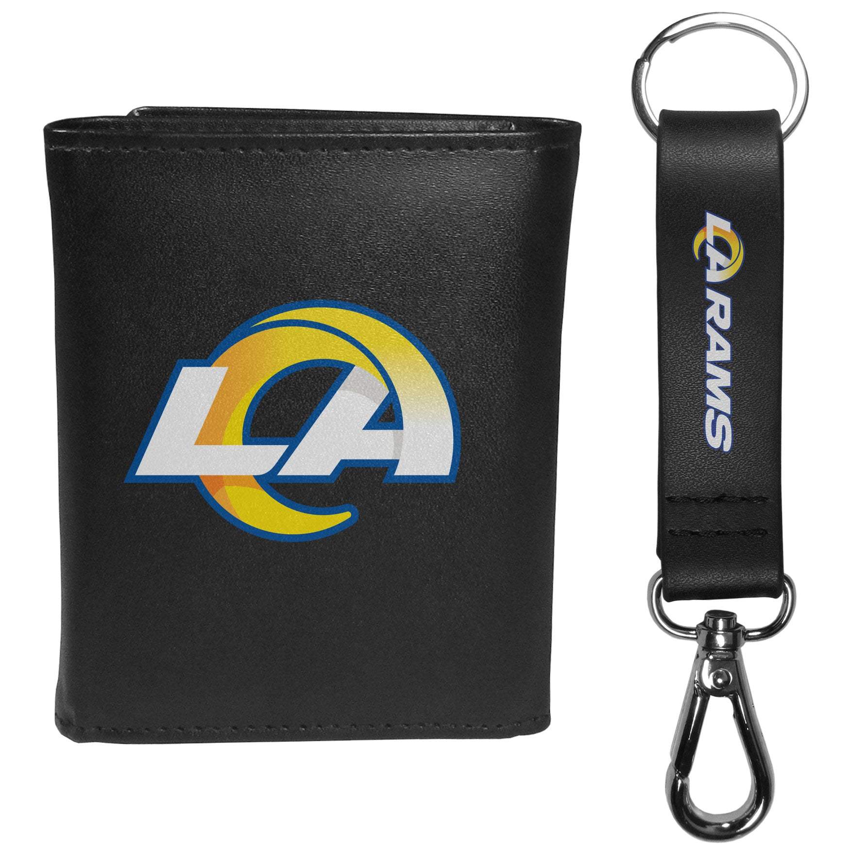 Los Angeles Rams Tri-fold Wallet & Strap Key Chain - Los Angeles Rams - Flyclothing LLC