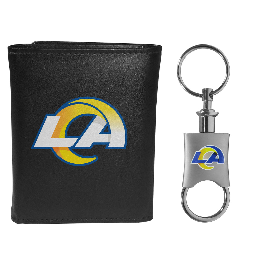 Los Angeles Rams Tri-fold Wallet & Valet Key Chain - Los Angeles Rams