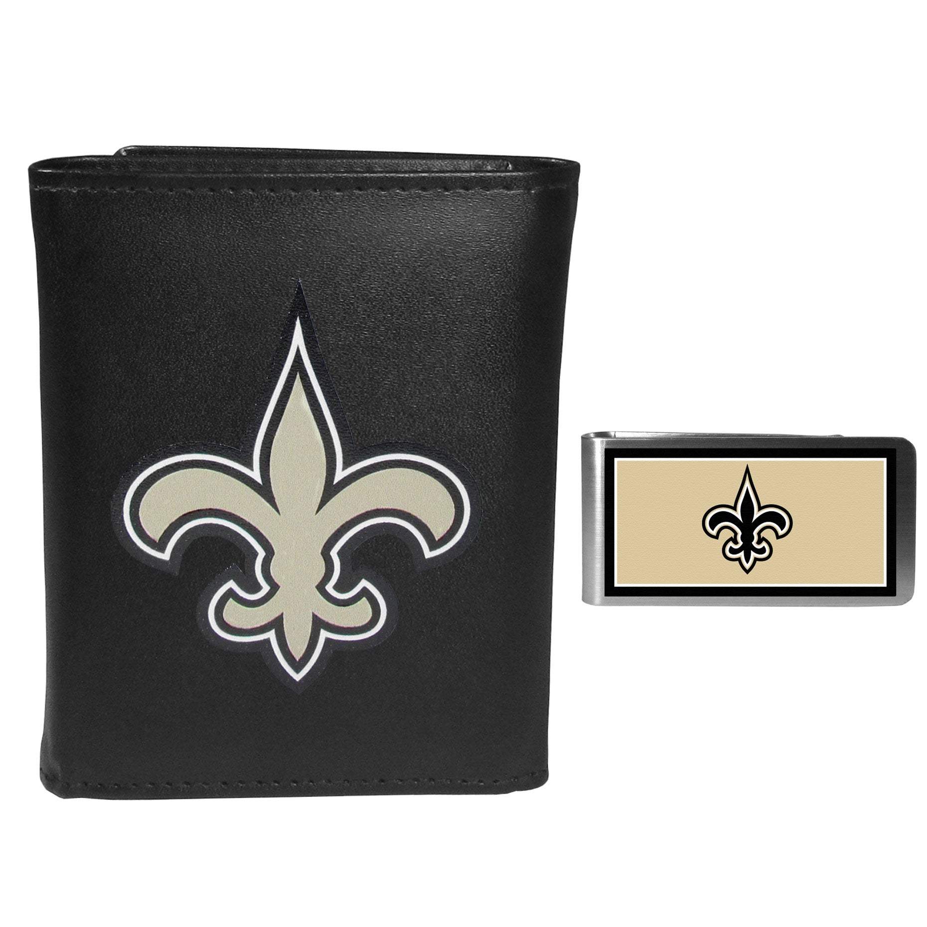 New Orleans Saints Tri-fold Wallet & Color Money Clip - New Orleans Saints - Flyclothing LLC