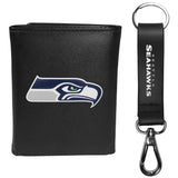 Seattle Seahawks Tri-fold Wallet & Strap Key Chain - Seattle Seahawks