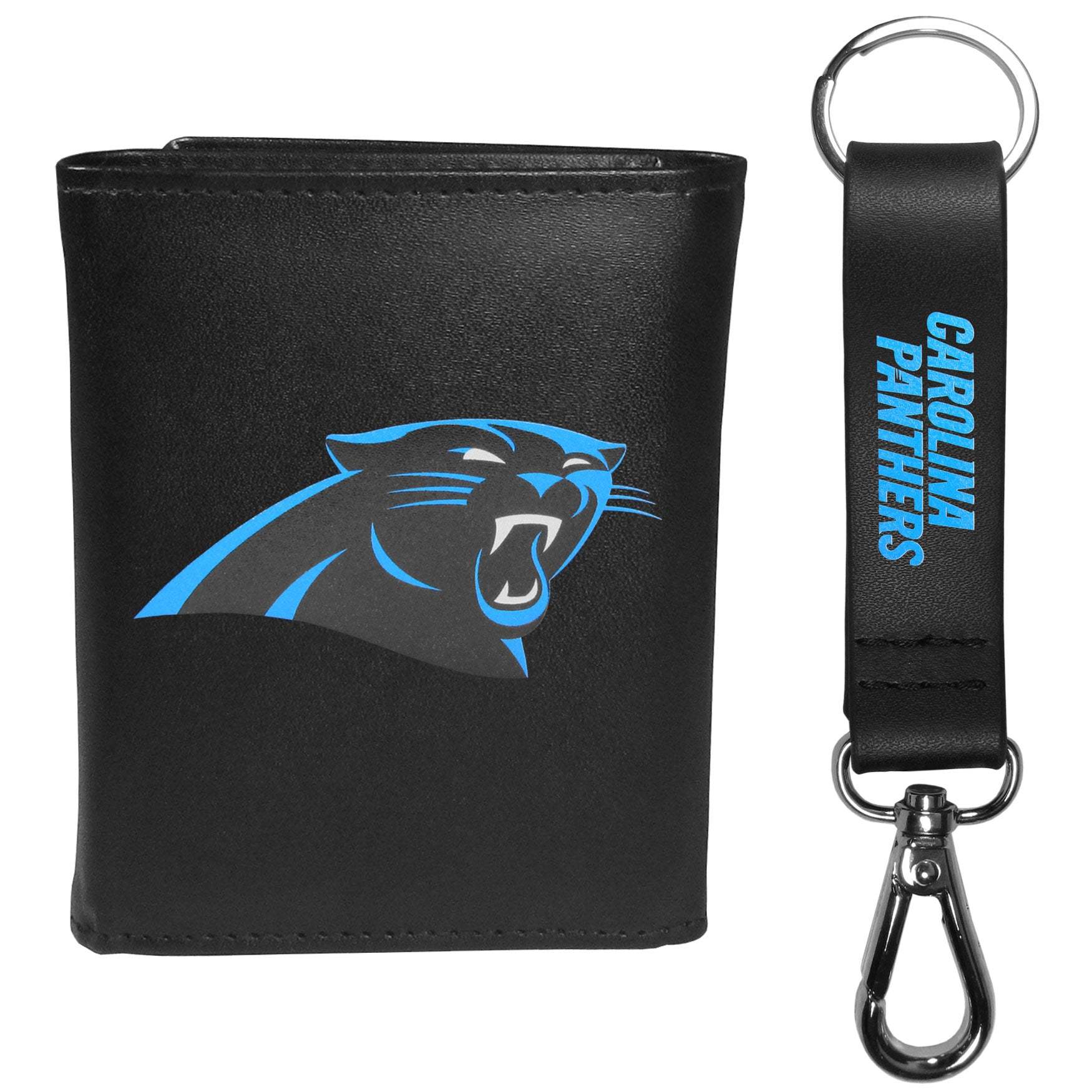Carolina Panthers Tri-fold Wallet & Strap Key Chain - Carolina Panthers - Flyclothing LLC