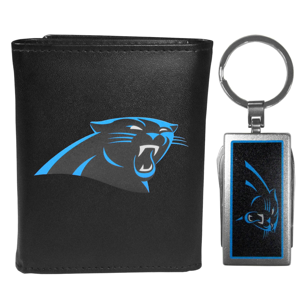 Carolina Panthers Tri-fold Wallet & Multitool Key Chain - Carolina Panthers