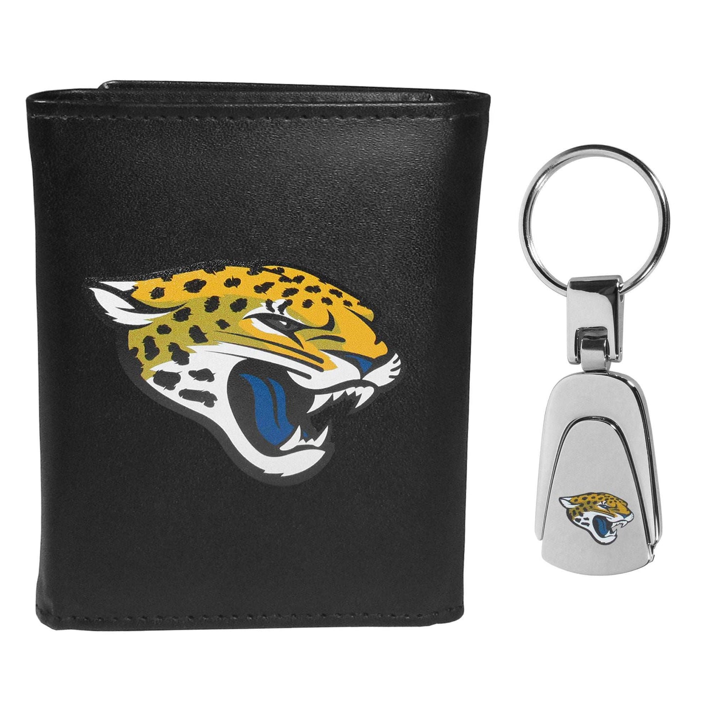 Jacksonville Jaguars Tri-fold Wallet & Steel Key Chain - Jacksonville Jaguars - Flyclothing LLC
