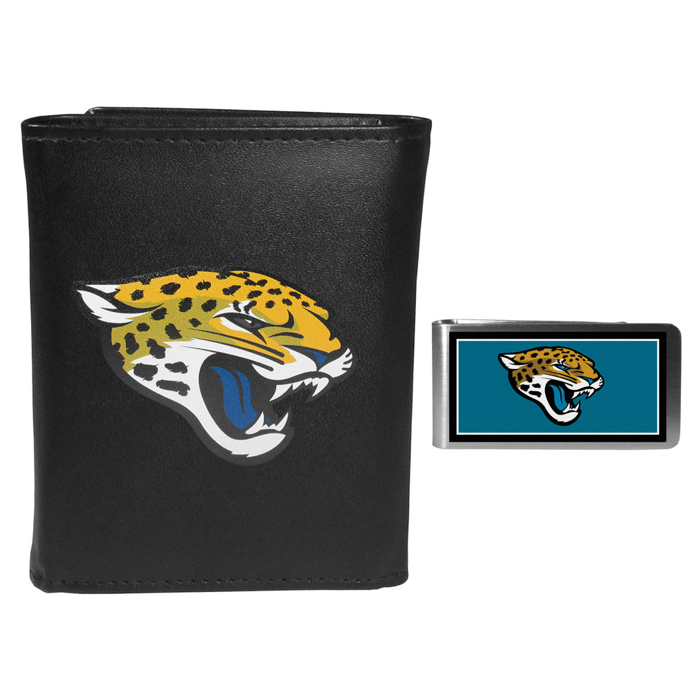 Jacksonville Jaguars Tri-fold Wallet & Color Money Clip - Jacksonville Jaguars