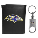 Baltimore Ravens Tri-fold Wallet & Valet Key Chain - Baltimore Ravens