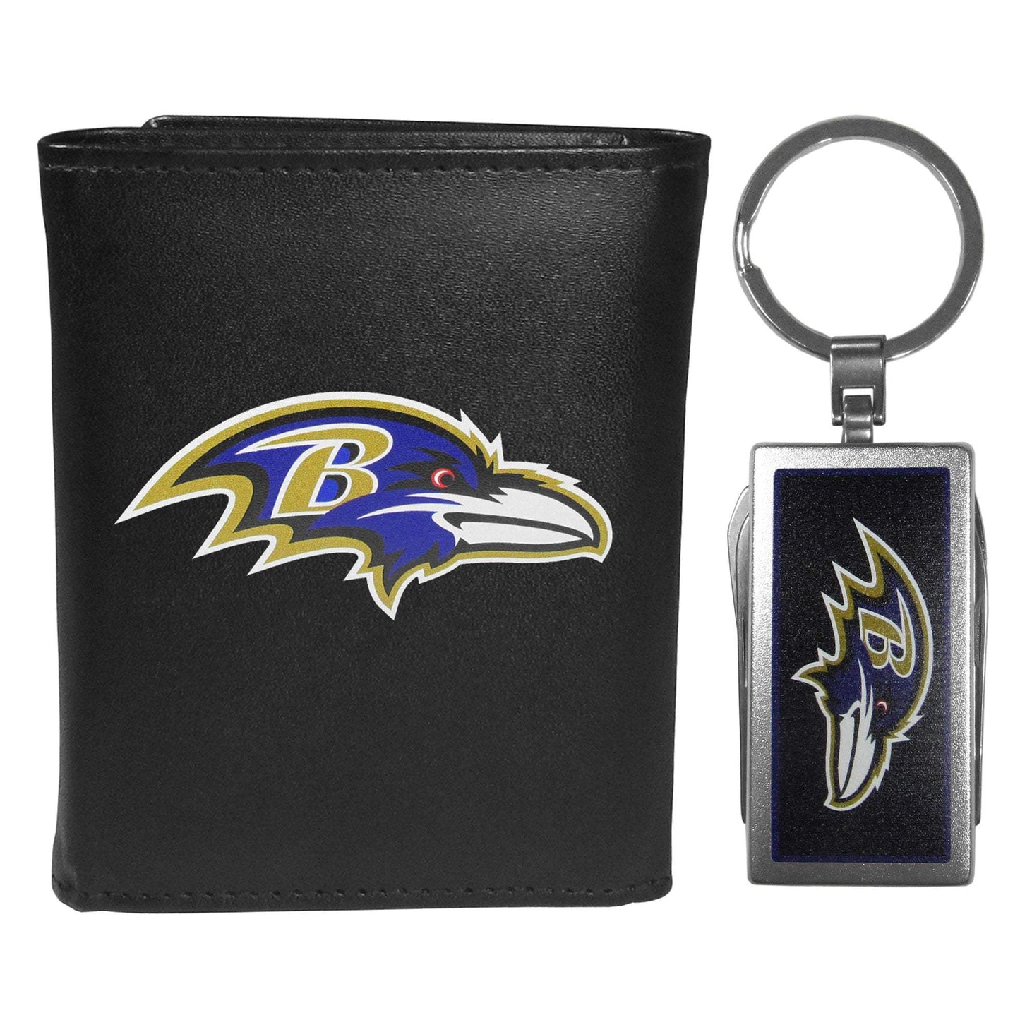 Baltimore Ravens Tri-fold Wallet & Multitool Key Chain - Baltimore Ravens - Flyclothing LLC