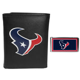 Houston Texans Tri-fold Wallet & Color Money Clip - Houston Texans