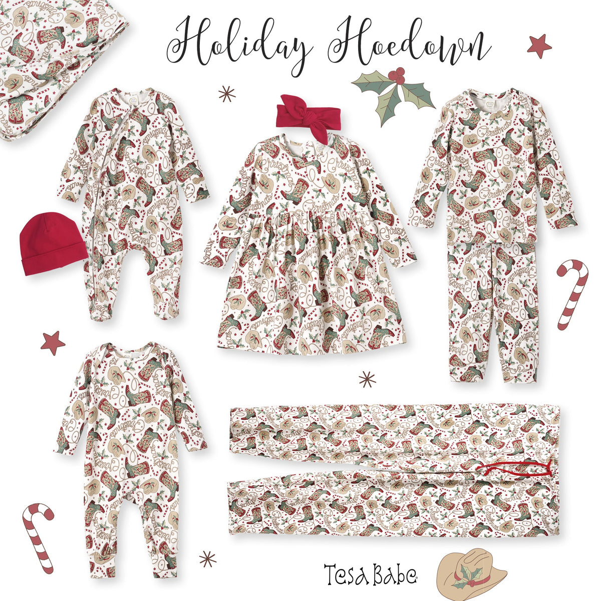 Western Christmas Stroller Blanket – Soft Bamboo Holiday - Tesa Babe - Flyclothing LLC