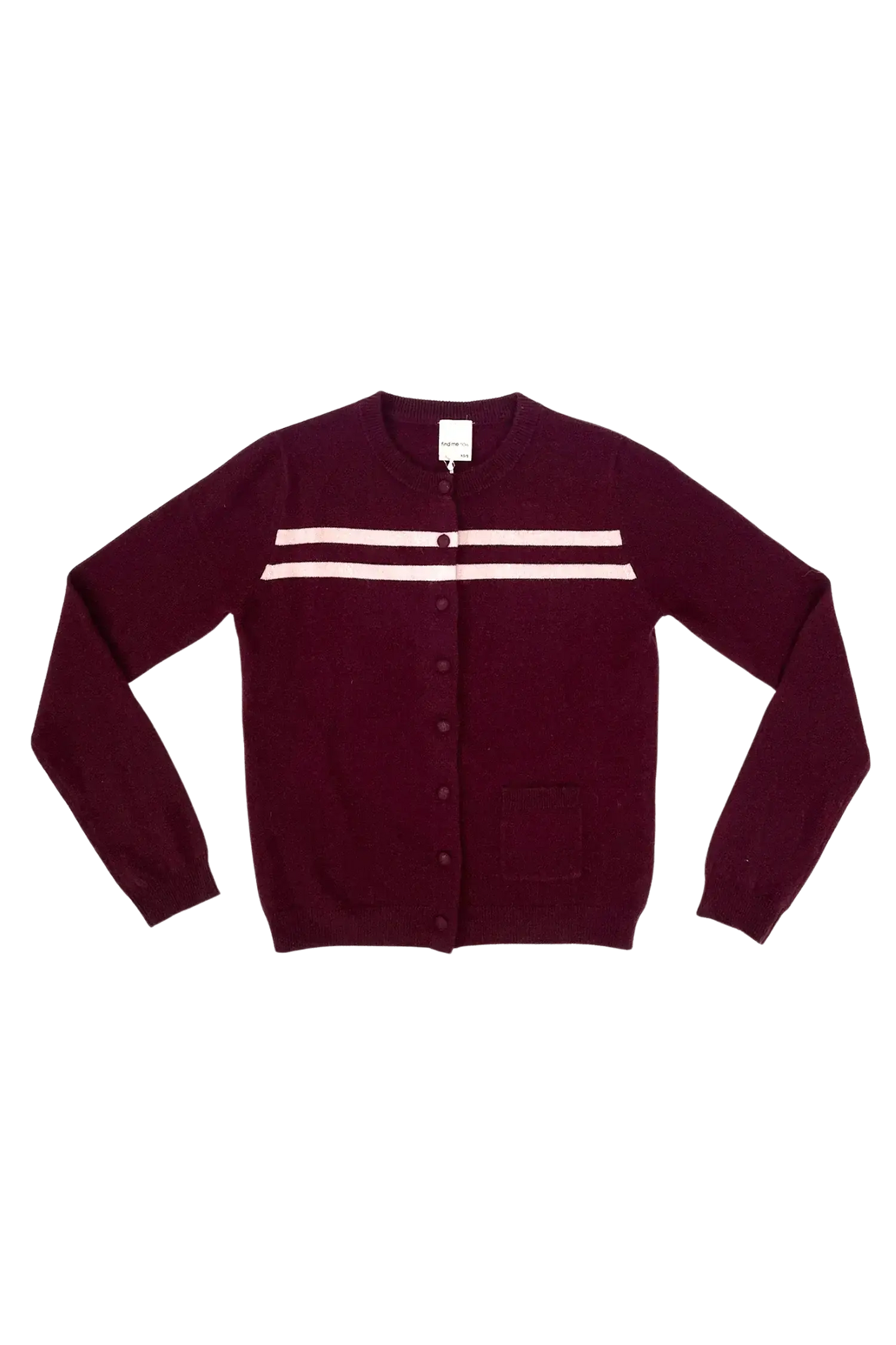 CASHMERE WOOL STRIPE CARDIGAN IN RASPBERRY CREAM - findmenowthelabel - Flyclothing LLC