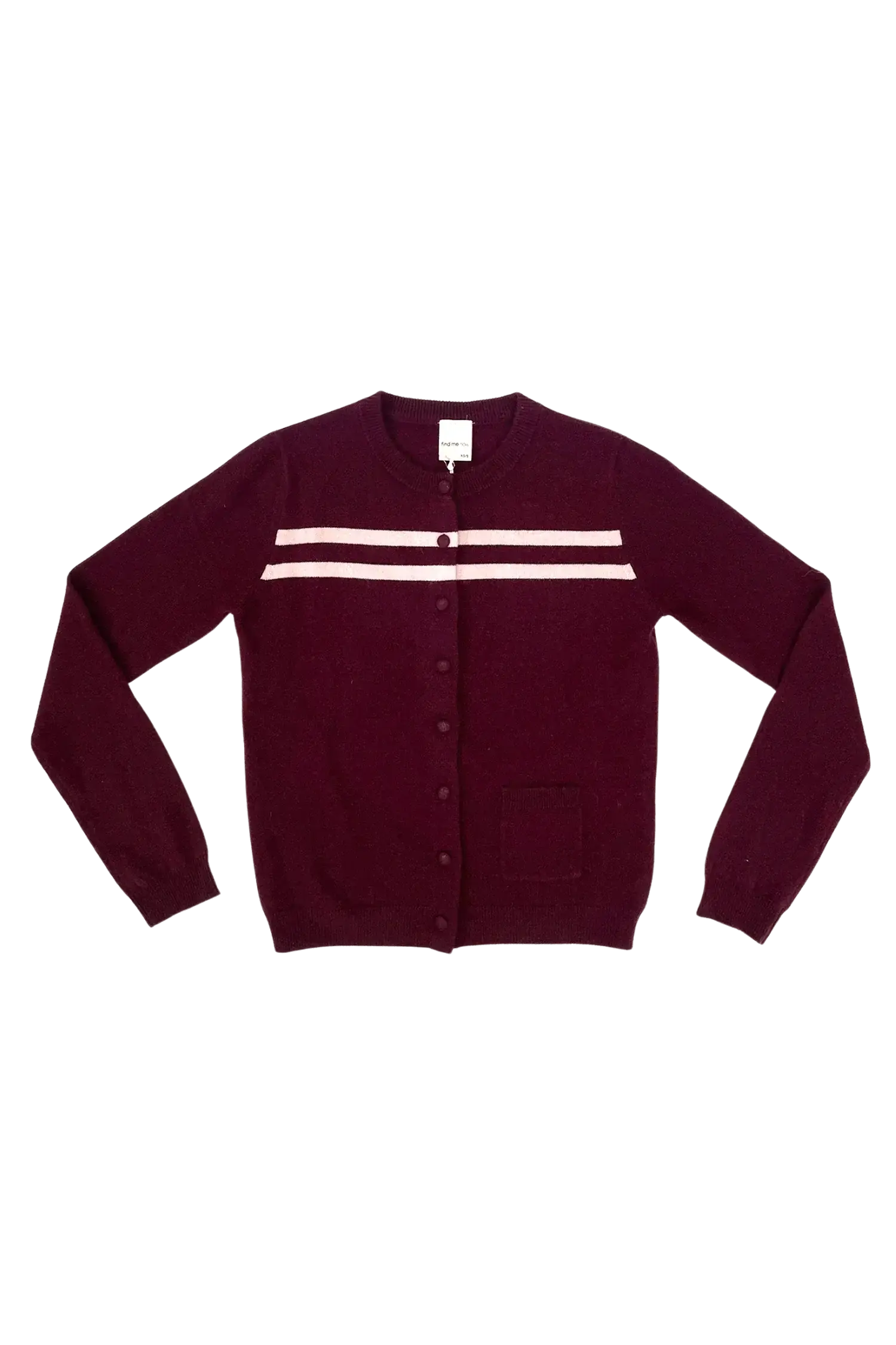 CASHMERE WOOL STRIPE CARDIGAN IN RASPBERRY CREAM - findmenowthelabel - Flyclothing LLC