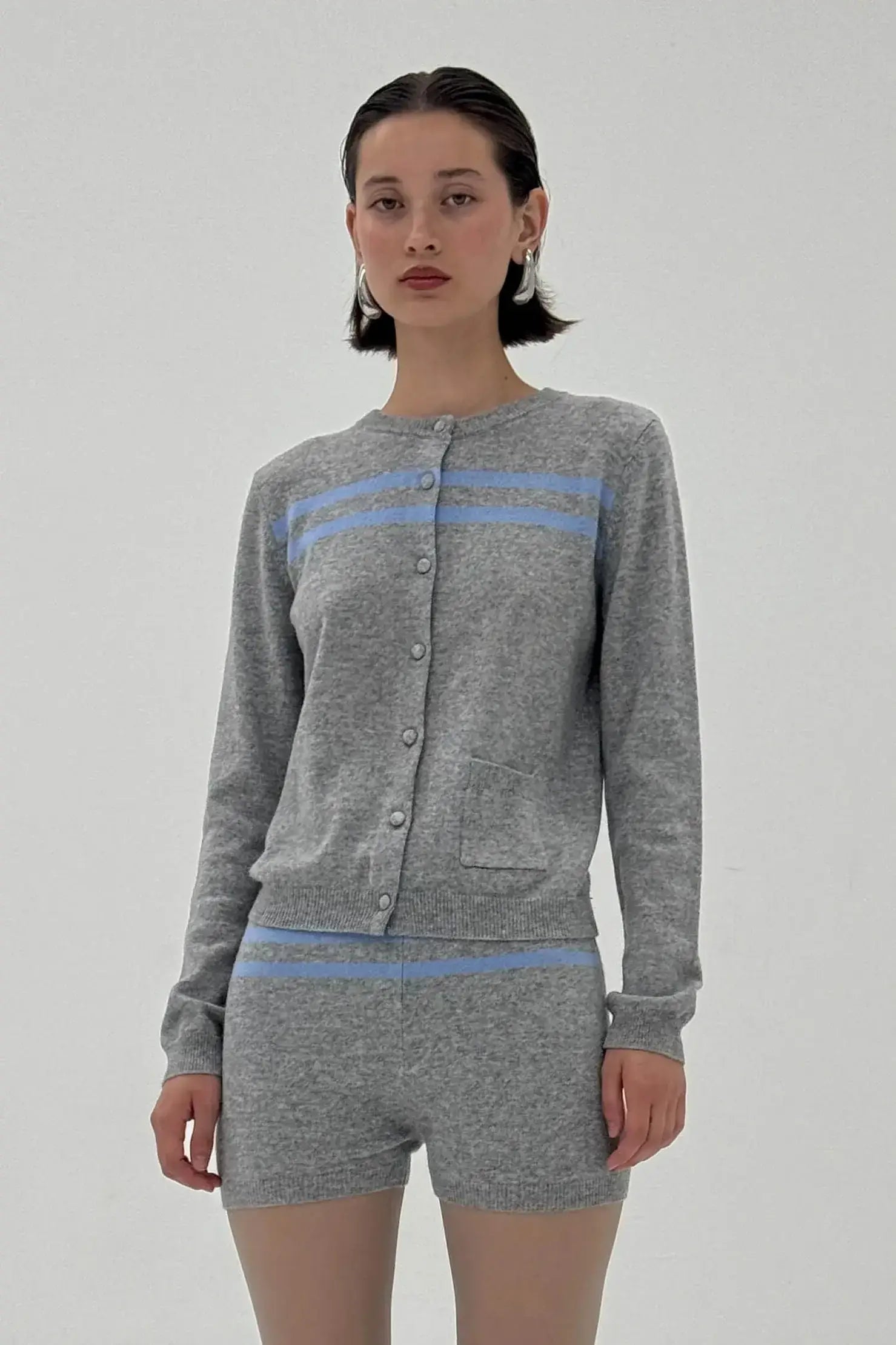 Cashmere Wool Stripe Cardigan - findmenowthelabel - Flyclothing LLC