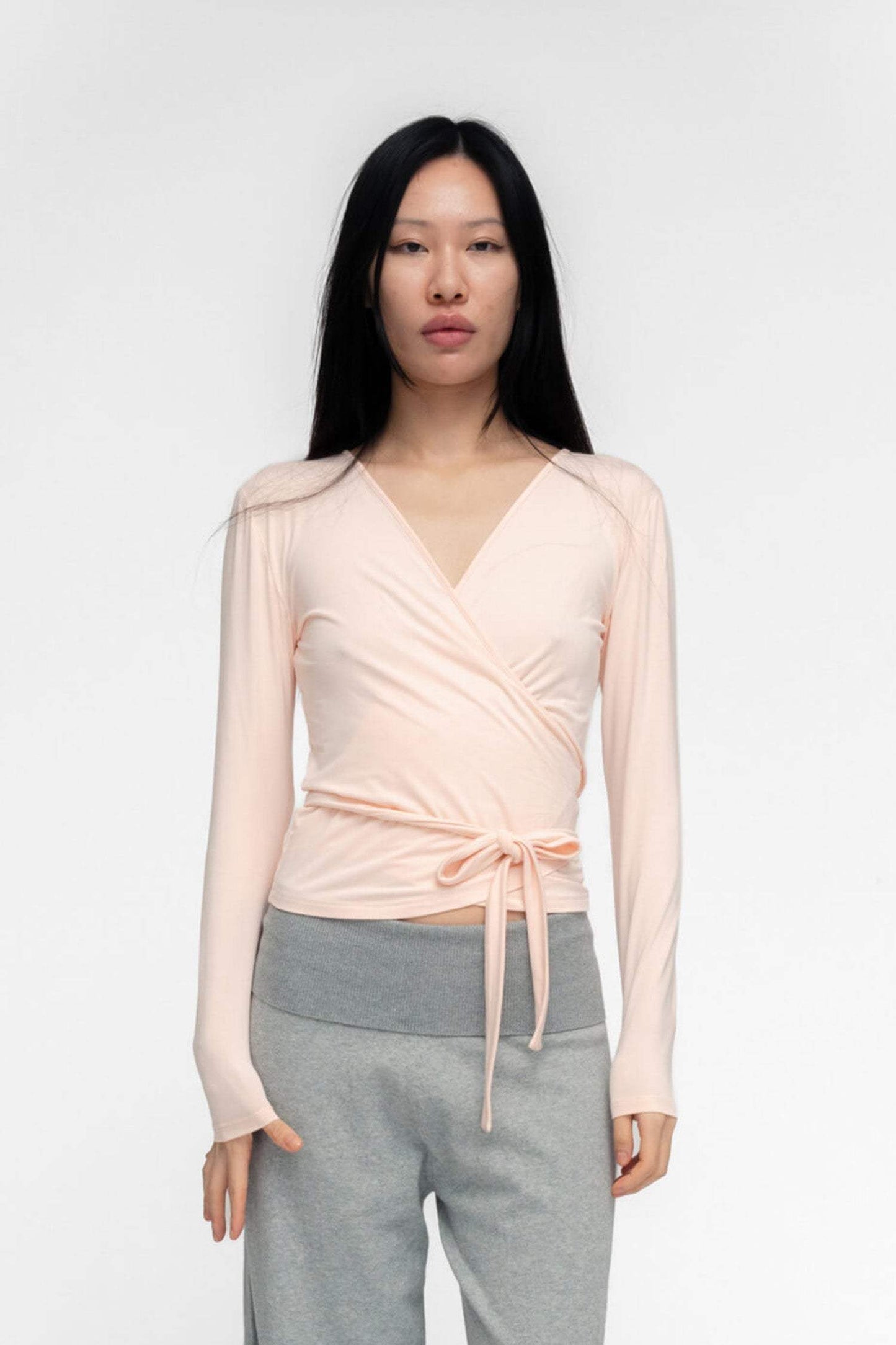 BALLERINA WRAP TOP IN POWDER PINK - findmenowthelabel - Flyclothing LLC