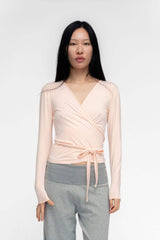 BALLERINA WRAP TOP IN POWDER PINK - findmenowthelabel - Flyclothing LLC