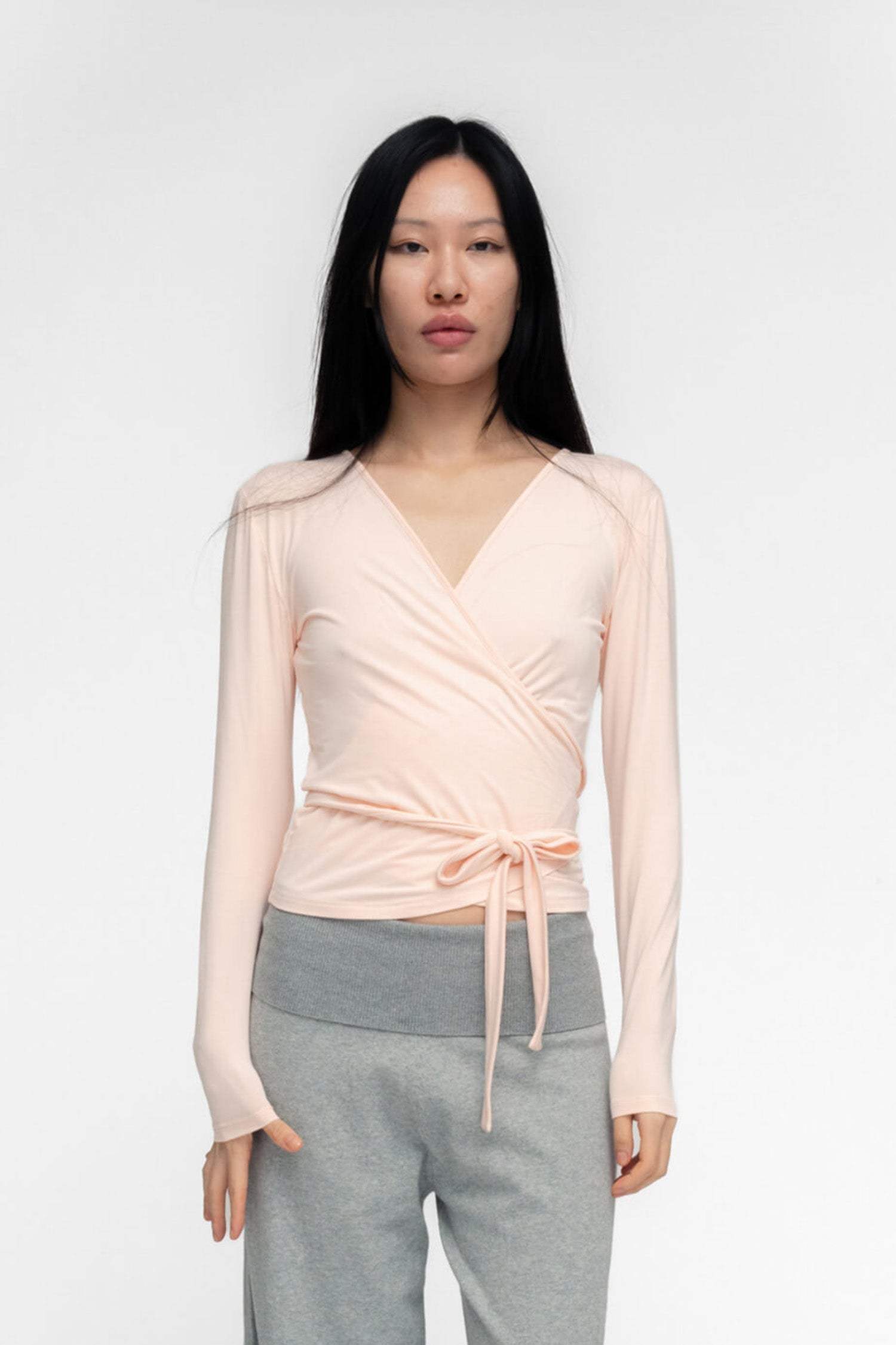 BALLERINA WRAP TOP IN POWDER PINK - findmenowthelabel - Flyclothing LLC