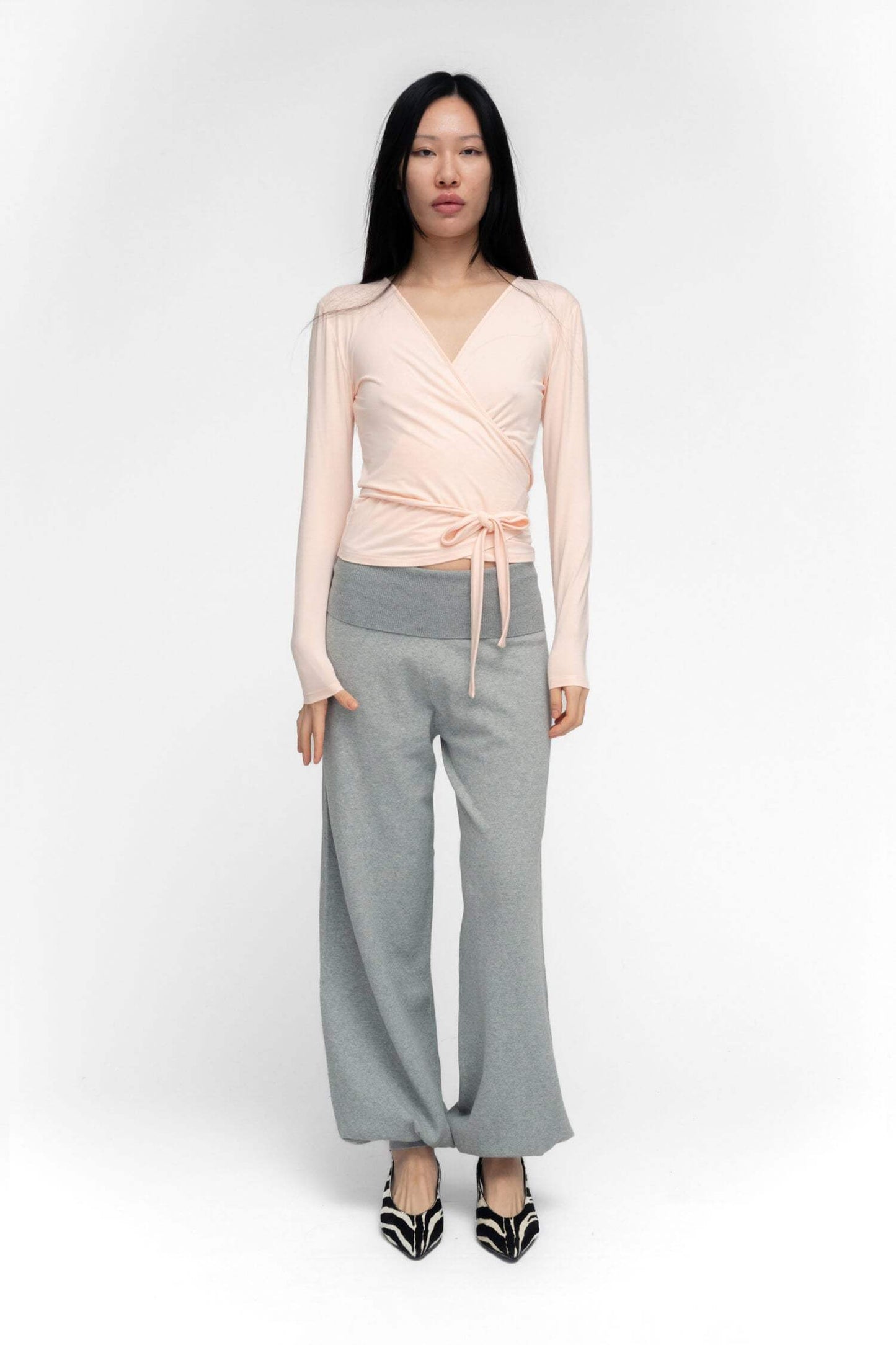 BALLERINA WRAP TOP IN POWDER PINK - findmenowthelabel - Flyclothing LLC