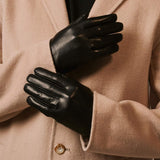Fabio (black) - Men's classic Italian lambskin leather gloves with pure silk lining - Leather Gloves Online - Flyclothing LLC