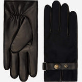 Fabrizio (black) – Tweed men's gloves with touchscreen capability and adjustable snap button - Leather Gloves Online - Flyclothing LLC