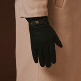 Fabrizio (black) – Tweed men's gloves with touchscreen capability and adjustable snap button - Leather Gloves Online - Flyclothing LLC