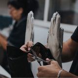 Isabella (grey) - Italian lambskin leather gloves with cashmere lining