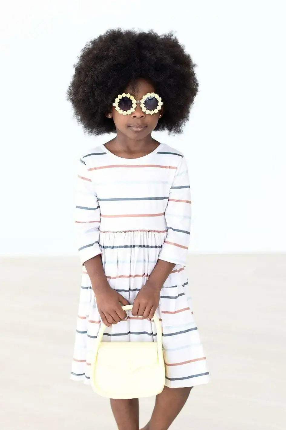 Fall Stripes 3/4 Sleeve Pocket Twirl Dress - Mila & Rose ® - Flyclothing LLC